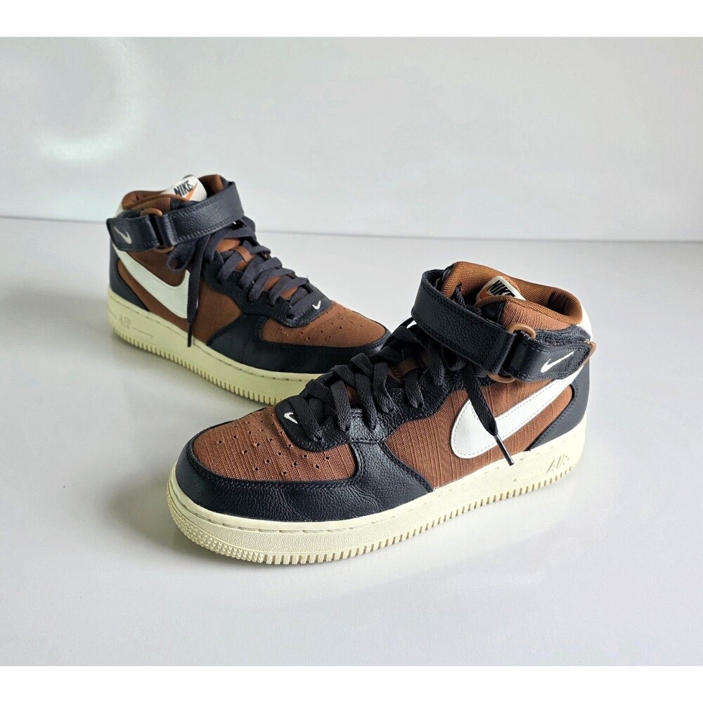 NIKE Air Force 1 Mid 07 LX Certified Fresh Pecan Men's Sz 8 41 Brown Black White